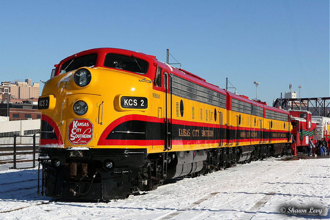 Action Photo:  KCS F-unit #2 in red/yellow/black Heritage scheme.
